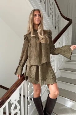 Clearance BYIC Ellinoric Lace Shirt 2550 Vintage Olive