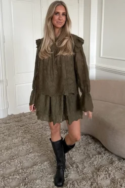 Clearance BYIC Ellinoric Lace Shirt 2550 Vintage Olive