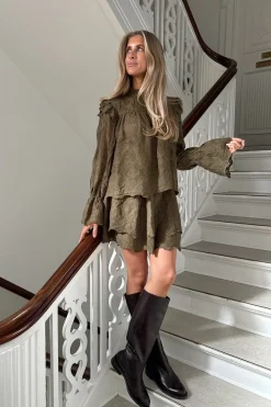 Clearance BYIC Ellinoric Lace Shirt 2550 Vintage Olive