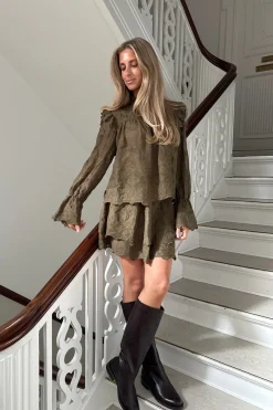 Clearance BYIC Ellinoric Lace Shirt 2550 Vintage Olive