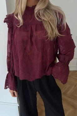 Clearance BYIC Ellinoric Lace Shirt 2550 Vintage Bordeaux