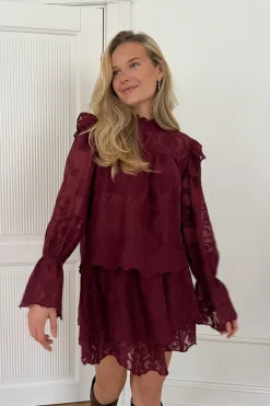 Clearance BYIC Ellinoric Lace Shirt 2550 Vintage Bordeaux