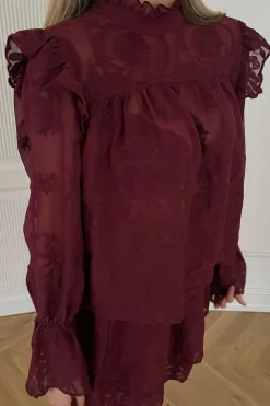 Clearance BYIC Ellinoric Lace Shirt 2550 Vintage Bordeaux
