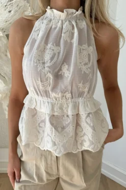 BYIC Ellinoric Lace Top vw Vintage White