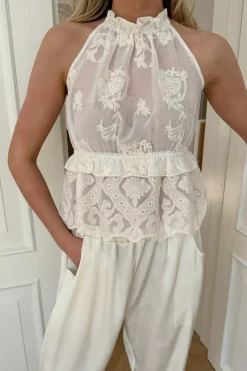 BYIC Ellinoric Lace Top vw Vintage White