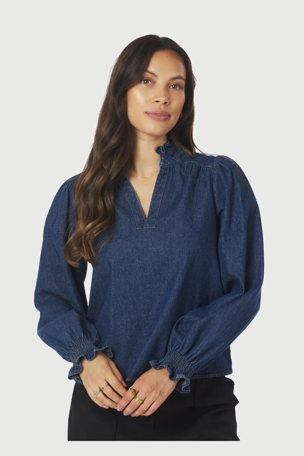 Neo Noir Emmeline Denim Blouse 164434 534