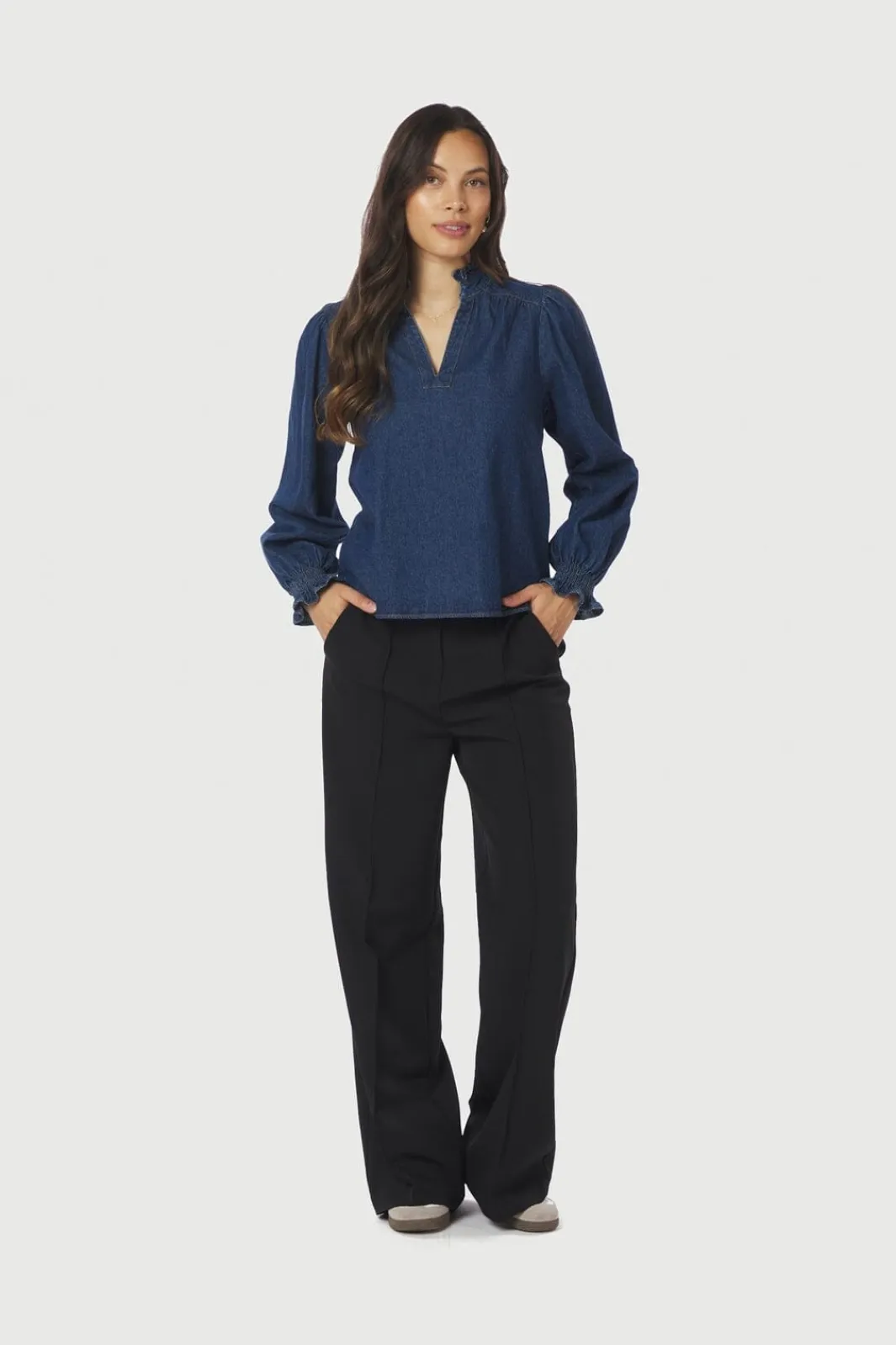 Neo Noir Emmeline Denim Blouse 164434 534