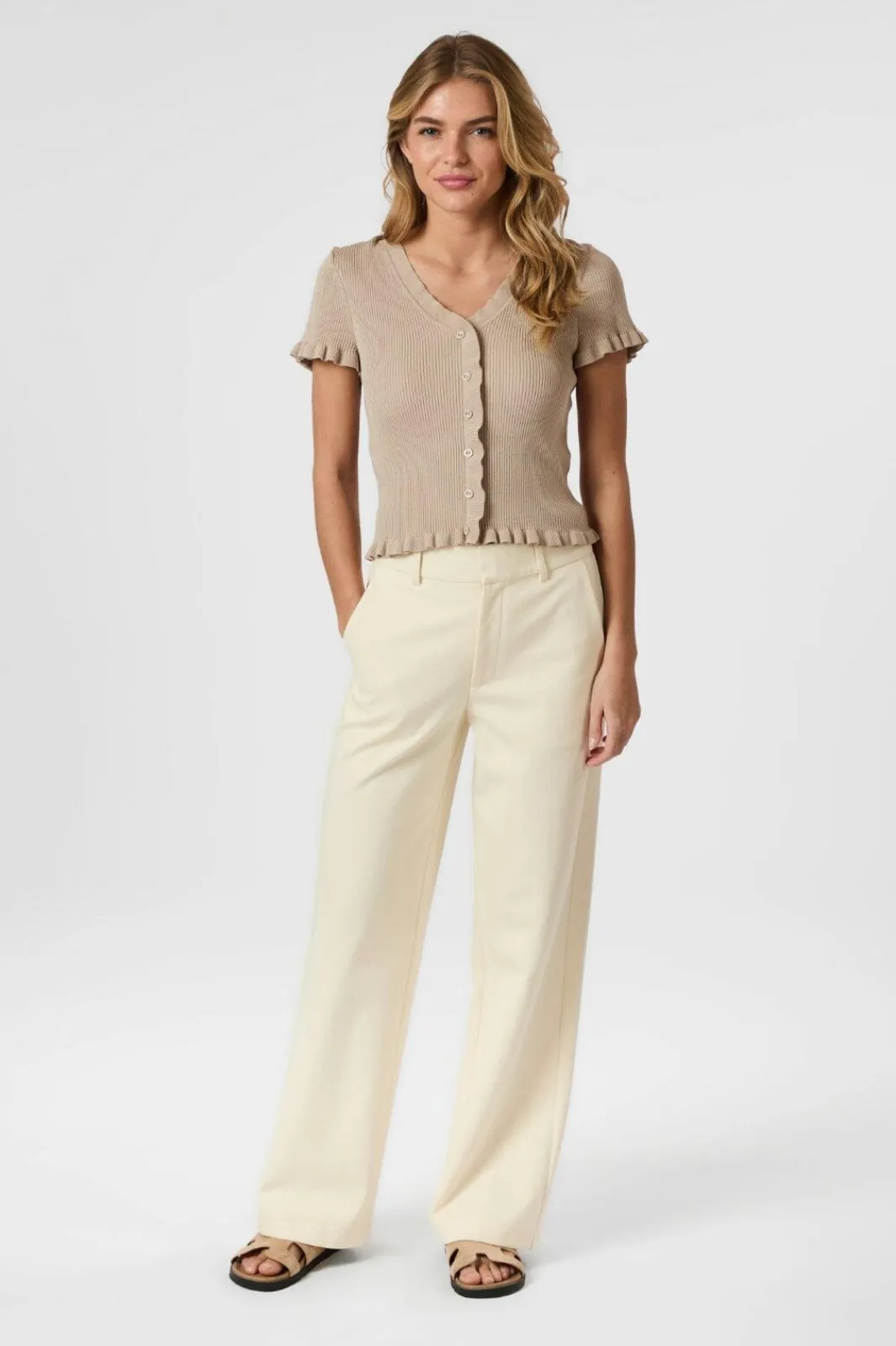 Clearance Neo Noir Esla Frill Knit Tee 164432 213