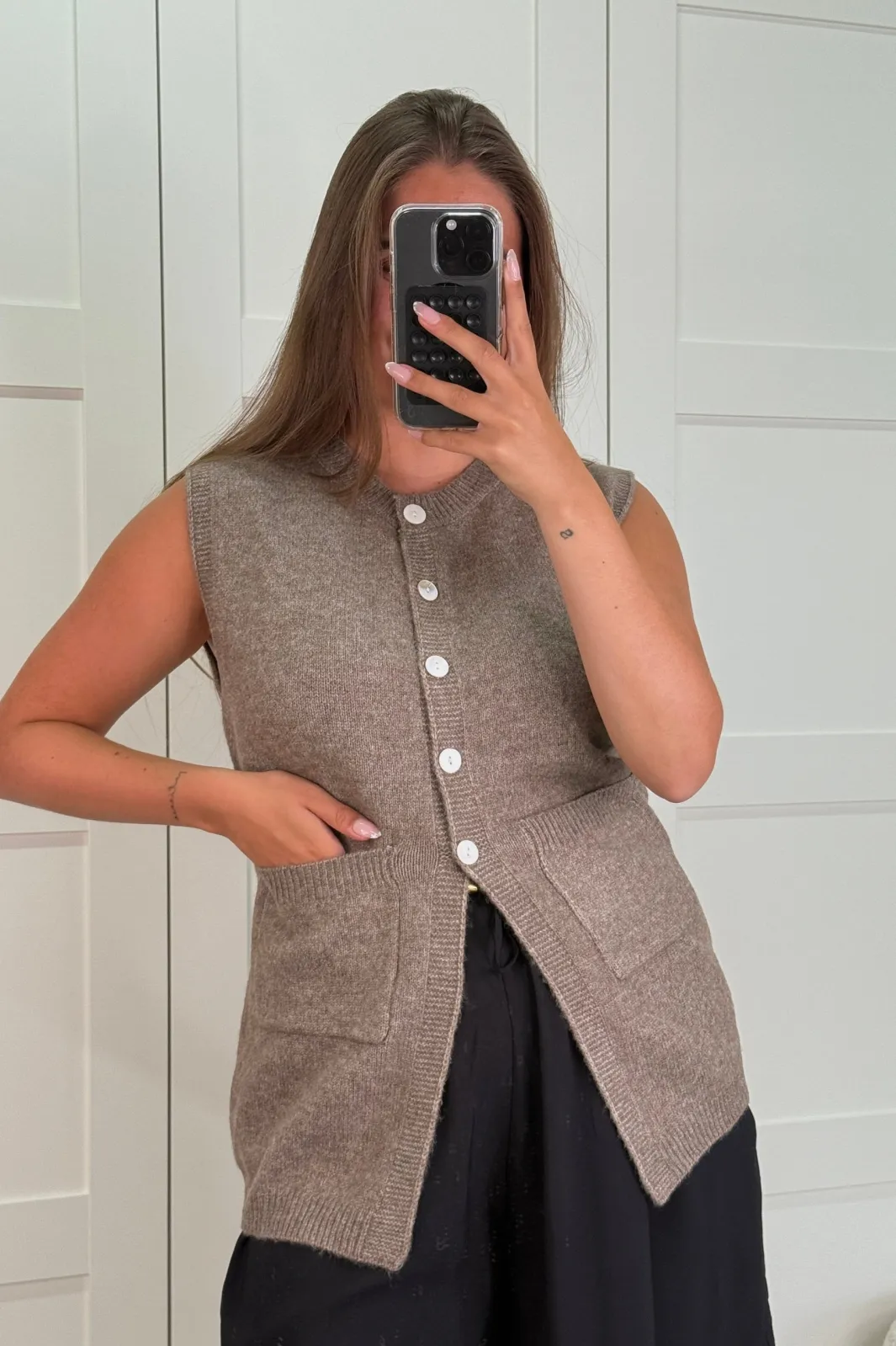 Outlet A-bee Esme Vest Taupe