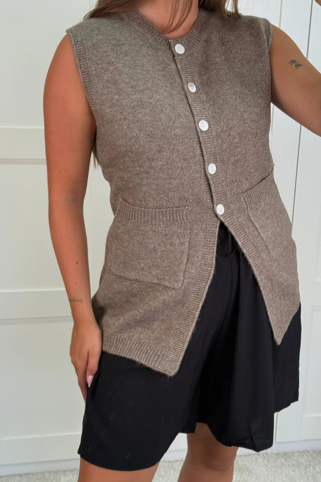 Outlet A-bee Esme Vest Taupe