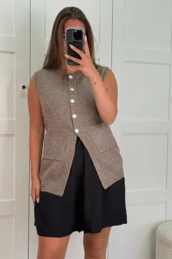 Outlet A-bee Esme Vest Taupe