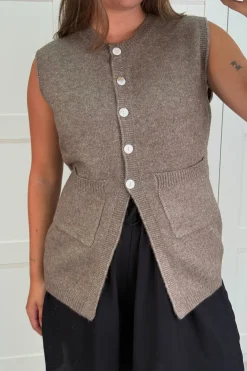 Outlet A-bee Esme Vest Taupe