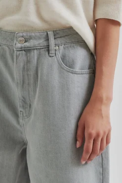 Online Second Female Esso Bermuda Shorts 59780 Light Grey Denim 7035