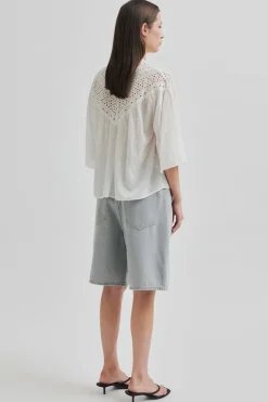Online Second Female Esso Bermuda Shorts 59780 Light Grey Denim 7035