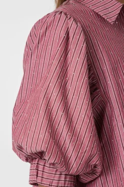 Sale Neo Noir Etta Soft Stripe Stone Shirt 166416 393