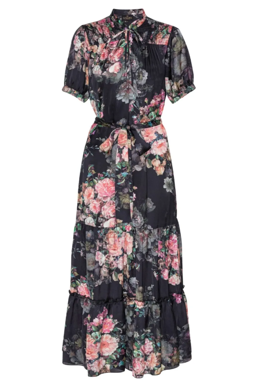 Clearance Karmamia Eve Dress Daisy Noir Tea Rose