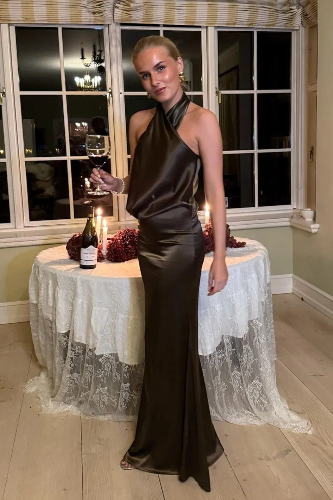 Best BYIC Evelynic Maxi Dress A2577 Dark Brown