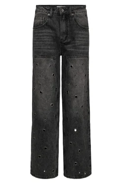 Online Haute L'Amitié Eyelet Patch Jeans HL10337 Stone
