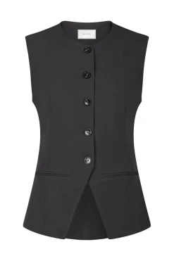 Discount Neo Noir Fabia Structure Waistcoat 164162 Dark Grey