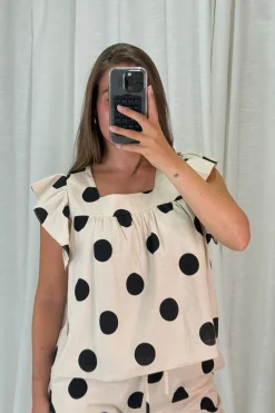 Clearance A-bee Fanny Dot Shirt Ecru