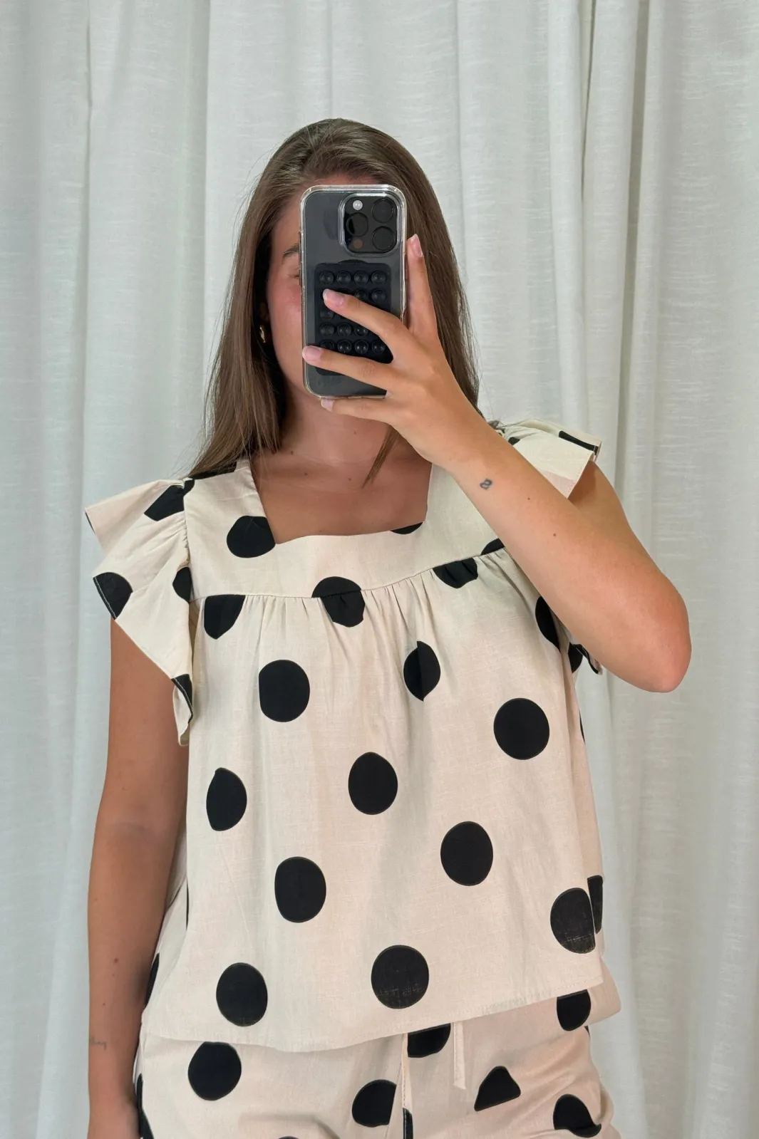 Clearance A-bee Fanny Dot Shirt Ecru