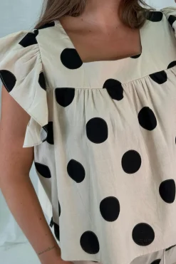Clearance A-bee Fanny Dot Shirt Ecru