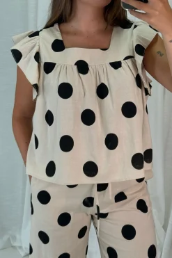 Clearance A-bee Fanny Dot Shirt Ecru