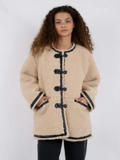 Online Neo Noir Fanny Teddy Jacket Camel