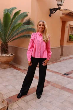 Discount Liberte Fie Ls Frill Shirt 22308 Pink