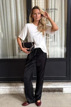Discount BYIC Fieic Pants A23851 Black Satin