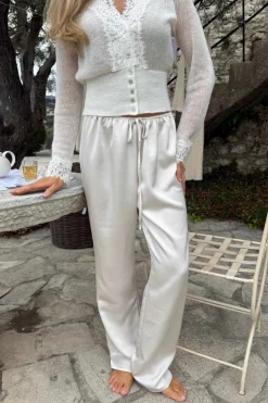 Online BYIC Fieic Pants A23851 Off White Satin