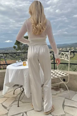 Online BYIC Fieic Pants A23851 Off White Satin