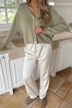 Online BYIC Fieic Pants A23851 Off White Satin