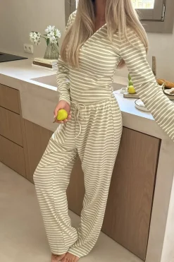 Online BYIC Fieic Pants A23851 Yellow Stripes