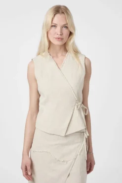 New Neo Noir Filora Ramie Wrap Waistcoat 166243 815