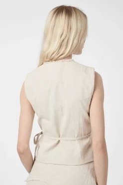 New Neo Noir Filora Ramie Wrap Waistcoat 166243 815