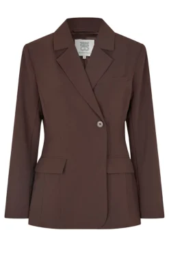 Outlet Second Female Fique Fitted Blazer 60000 6021 Chocolate Plum
