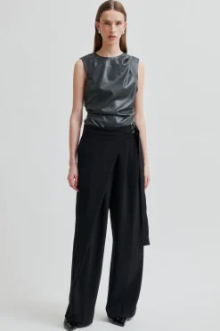 Hot Second Female Fique Wrap Trousers 60222 8001 Black
