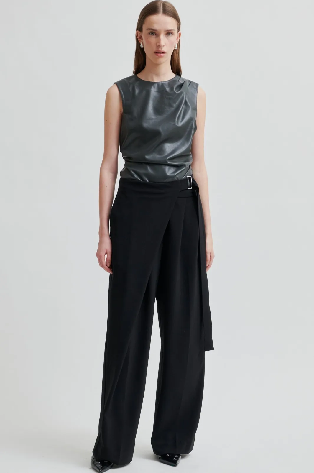 Hot Second Female Fique Wrap Trousers 60222 8001 Black