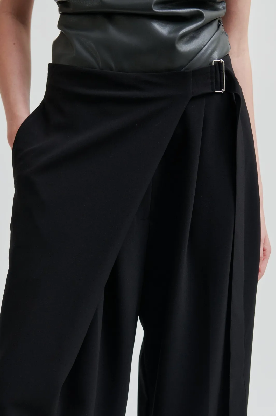Hot Second Female Fique Wrap Trousers 60222 8001 Black