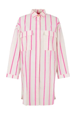 Online Cras Flax Shirt 4006 Pink Stripe