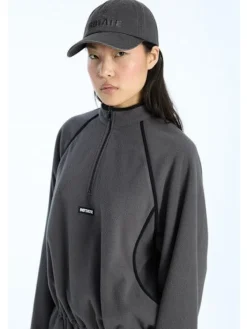 Best Rotate Fleece Half Zip Jacket 1153681205 1205 Gray Pinstripe
