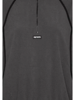 Best Rotate Fleece Half Zip Jacket 1153681205 1205 Gray Pinstripe