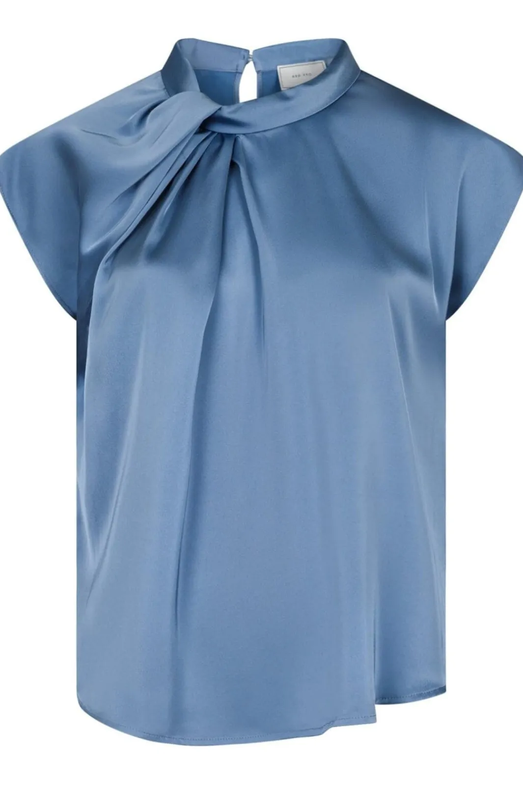 Sale Neo Noir Fleur Drapy Satin Blouse Dusty Blue