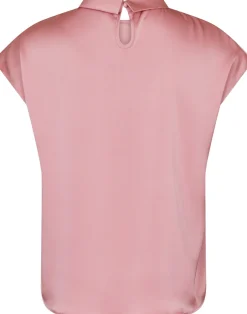 Hot Neo Noir Fleur Drapy Satin Blouse Light Pink