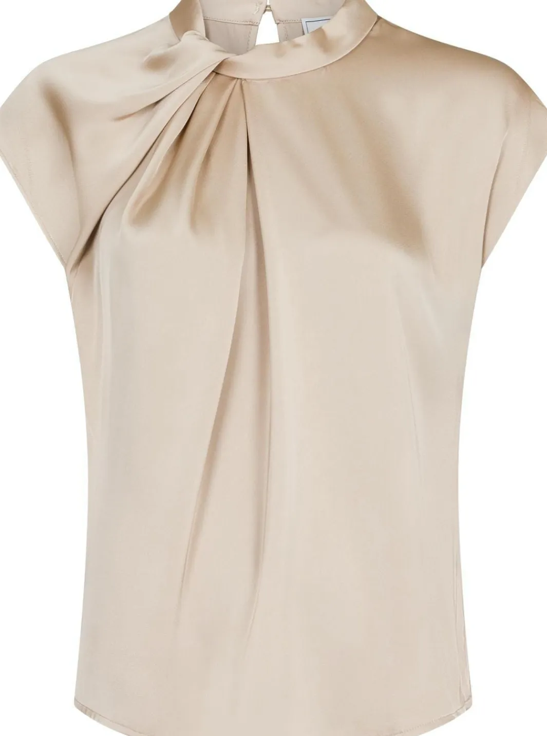 Best Neo Noir Fleur Drapy Satin Blouse Dark Sand