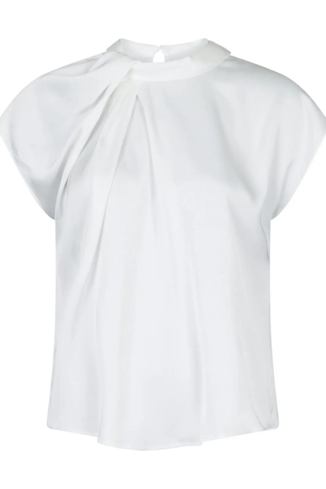 Sale Neo Noir Fleur Drapy Satin Blouse Off White