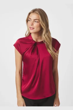 Outlet Neo Noir Fleur Drapy Satin Blouse 160990 682