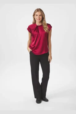 Outlet Neo Noir Fleur Drapy Satin Blouse 160990 682