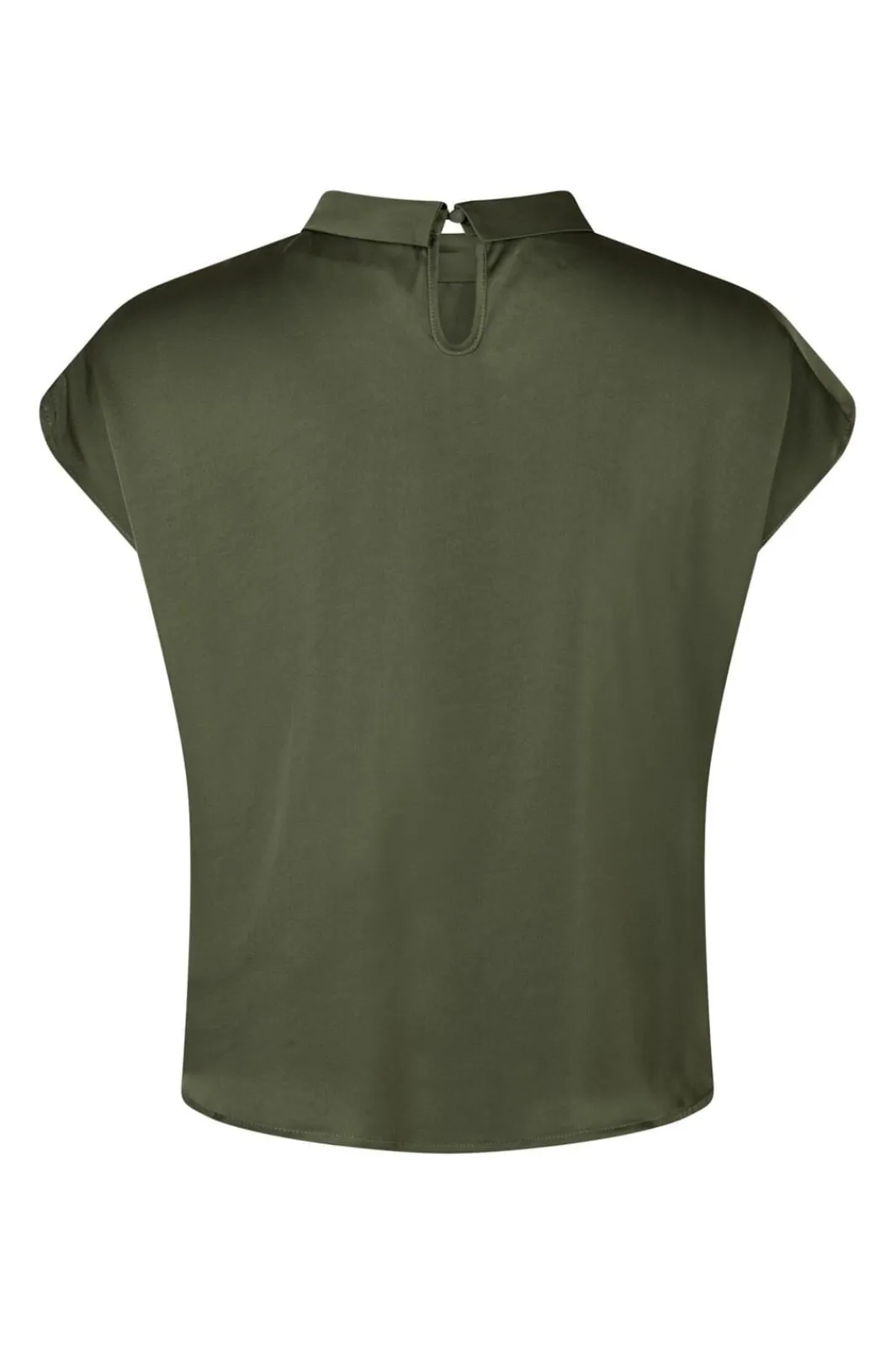 New Neo Noir Fleur Drapy Satin Blouse 160990 Army